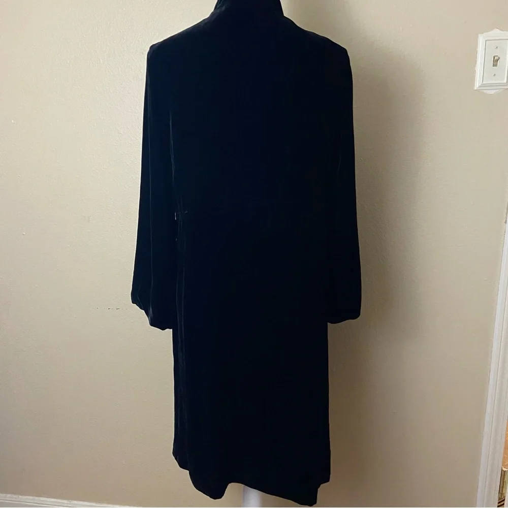 Eileen Fisher Velvet Open Front Cardigan- Silk Blend outer/ 100% silk lining- M - Picture 5 of 9